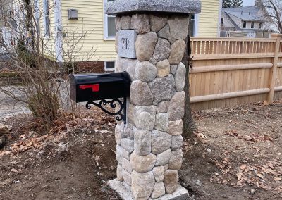 Stone Veneer Mailbox Post