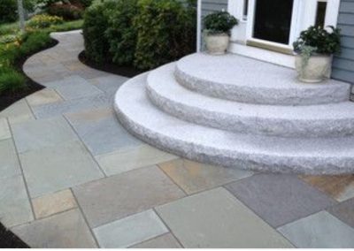 rounded new granite steps