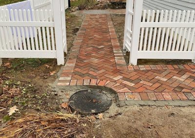 herringbone brick walkway