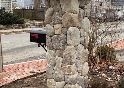 Stone Veneer Mailbox Post