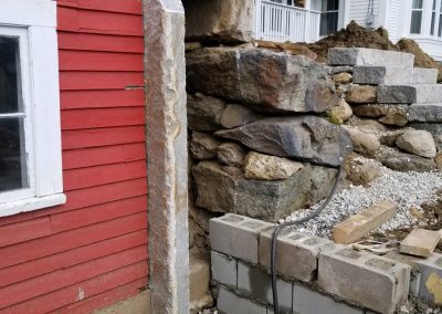 installed granite post
