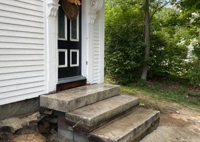 reclaimed front steps installed
