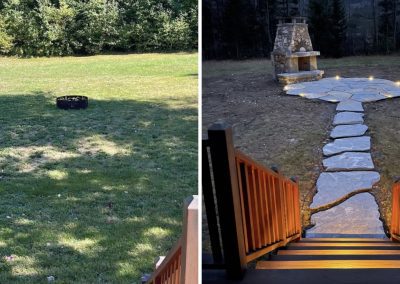 stone patio before and after