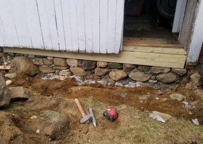 rot replaced with fieldstone