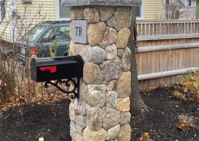 veneer stone mailbox with light