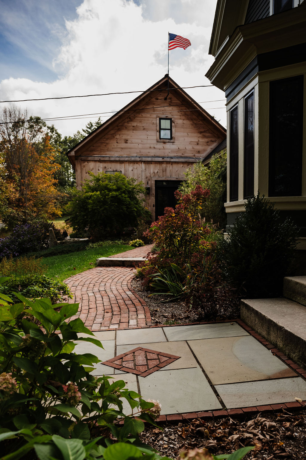 Masonry & Hardscapes - Brick Walkway new granite steps with bluestone